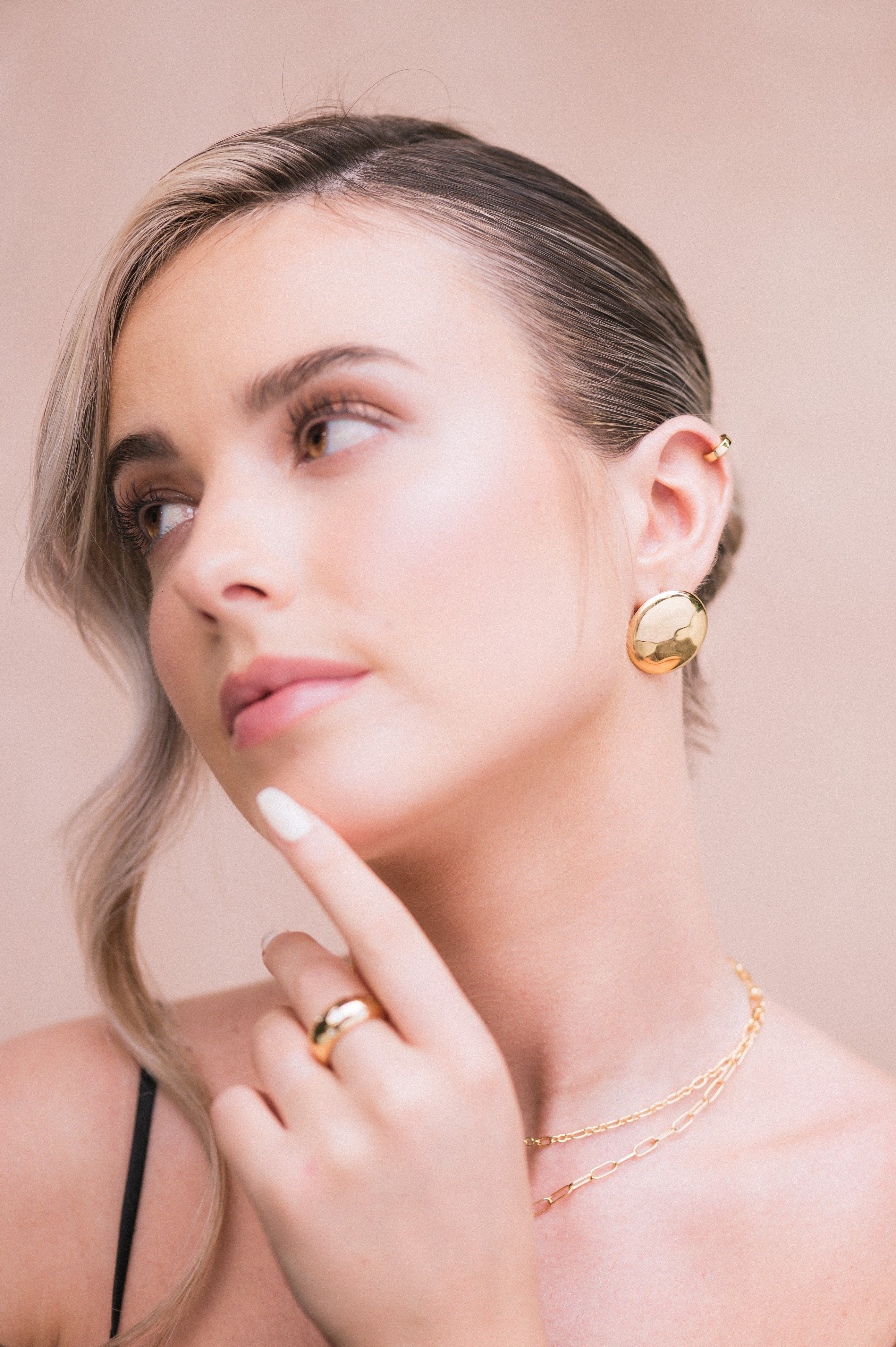 Amber Gold Studs - Image 3
