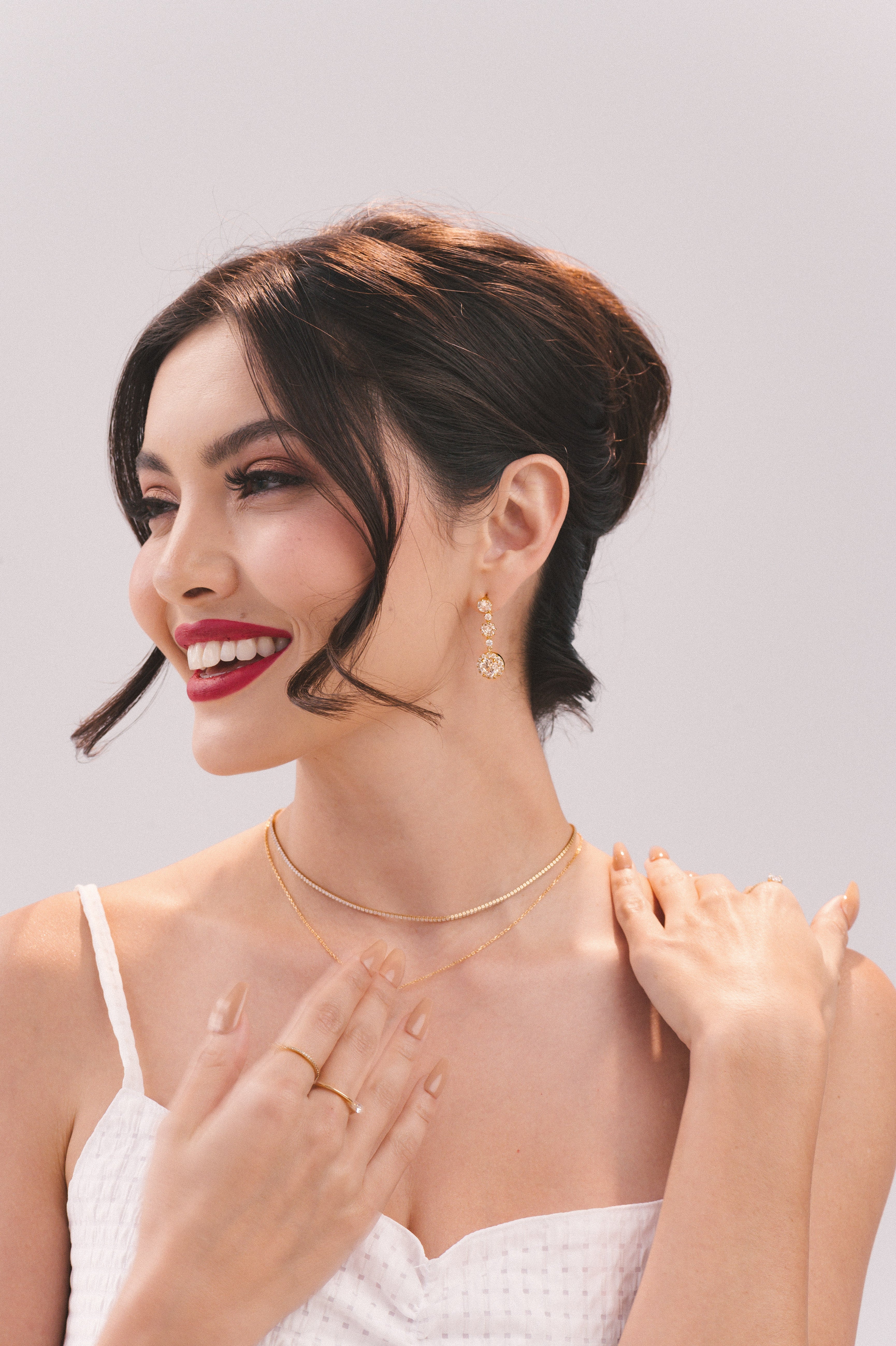 Anastasia Gold Dangler Studs - Image 4