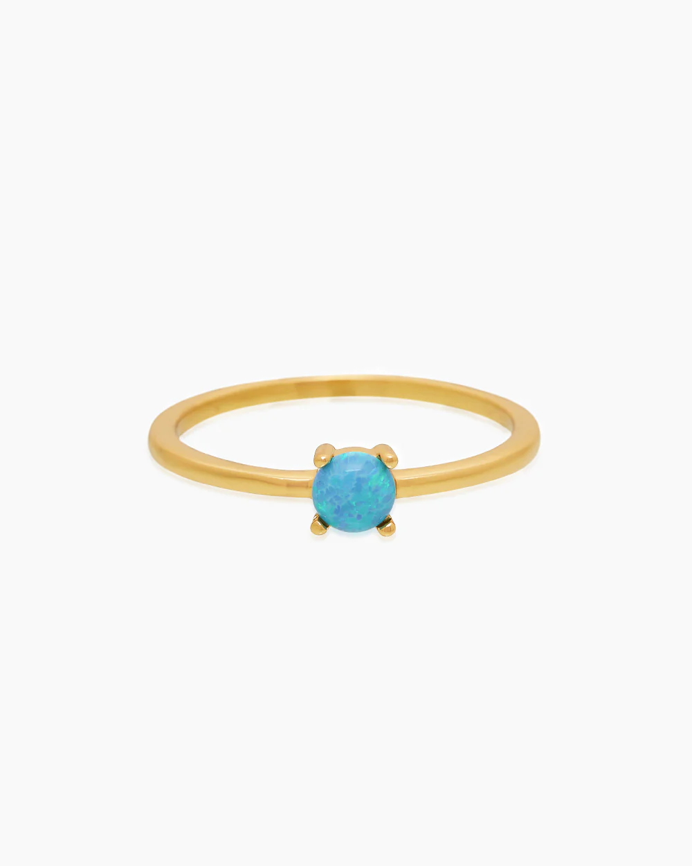 Aqua Opal Gold Ring