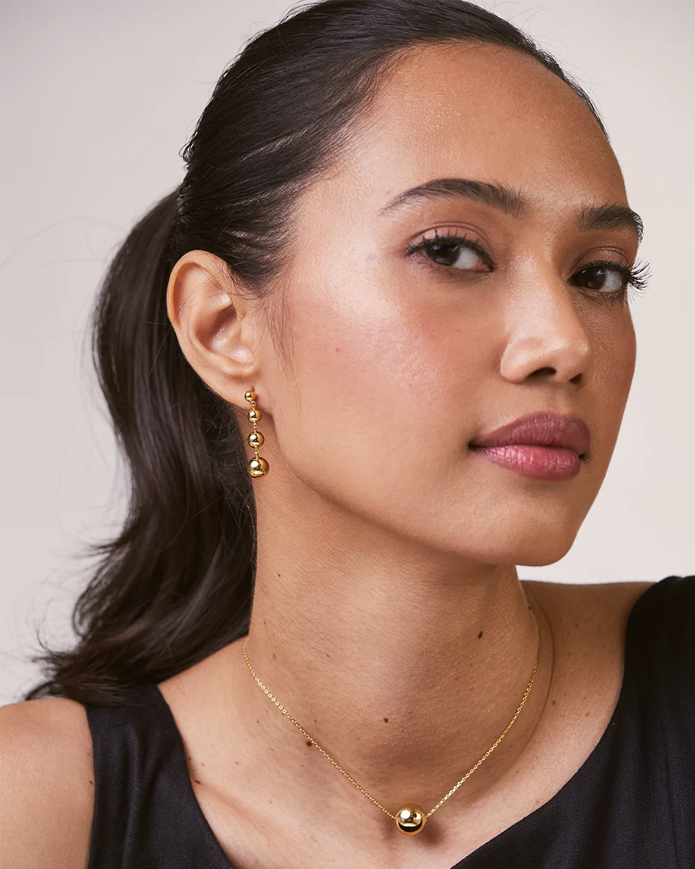 Brenda Gold Drop Studs - Image 3