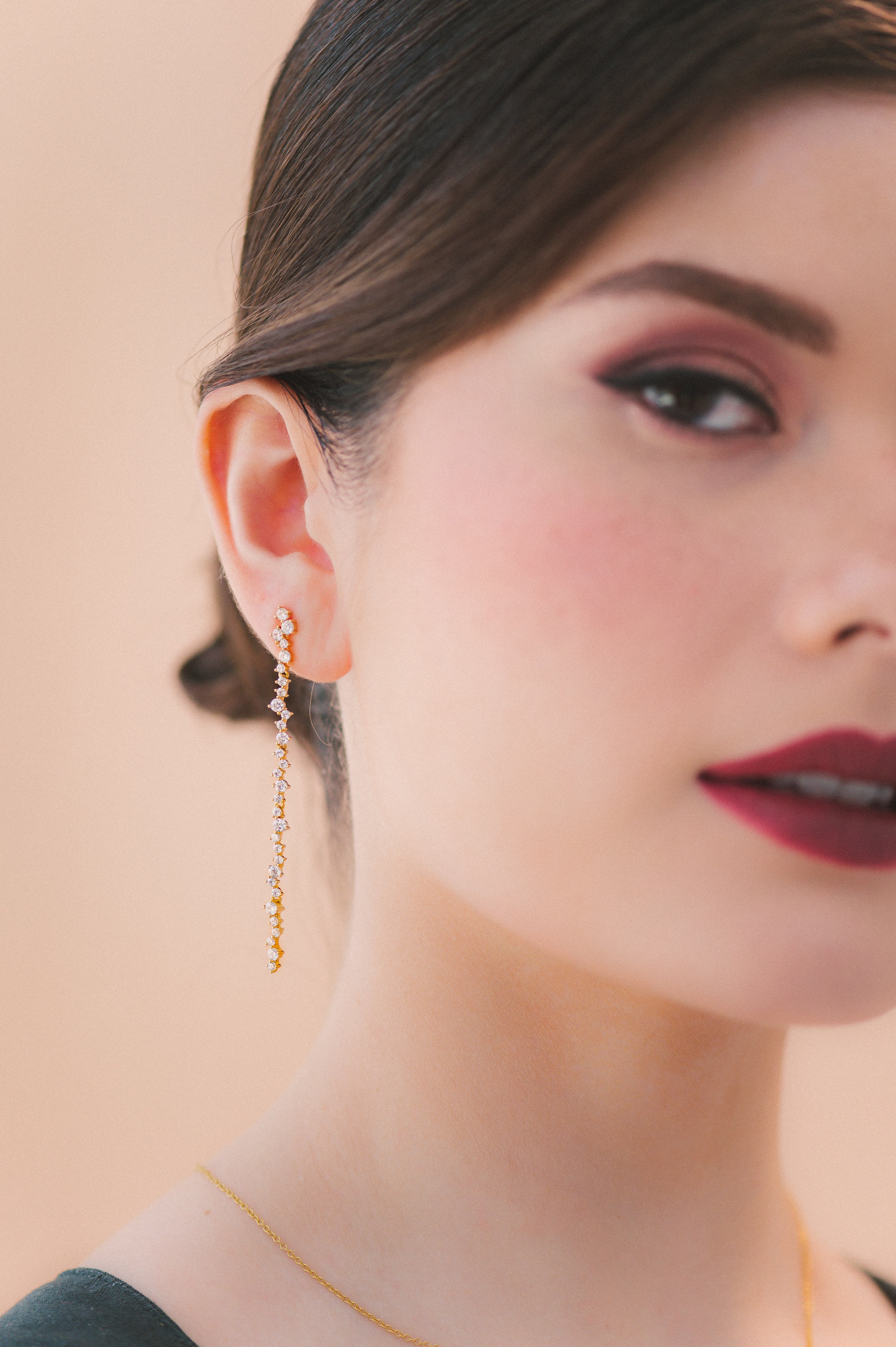 Cassandra Gold Dangler Studs - Image 3