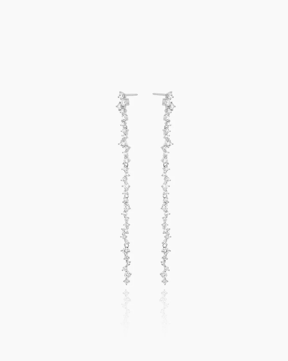 Cassandra Silver Dangler Studs