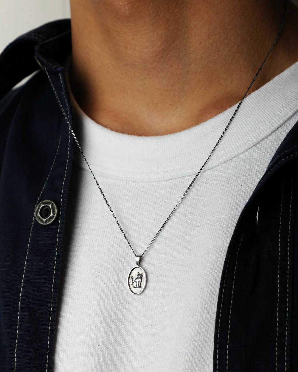 Cat Dad Silver Pendant - Image 2