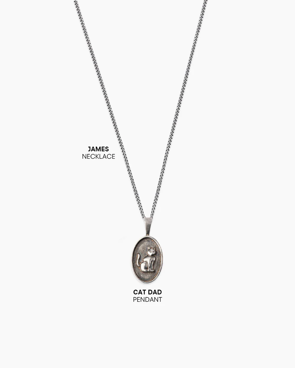 Cat Dad Silver Pendant - Image 3