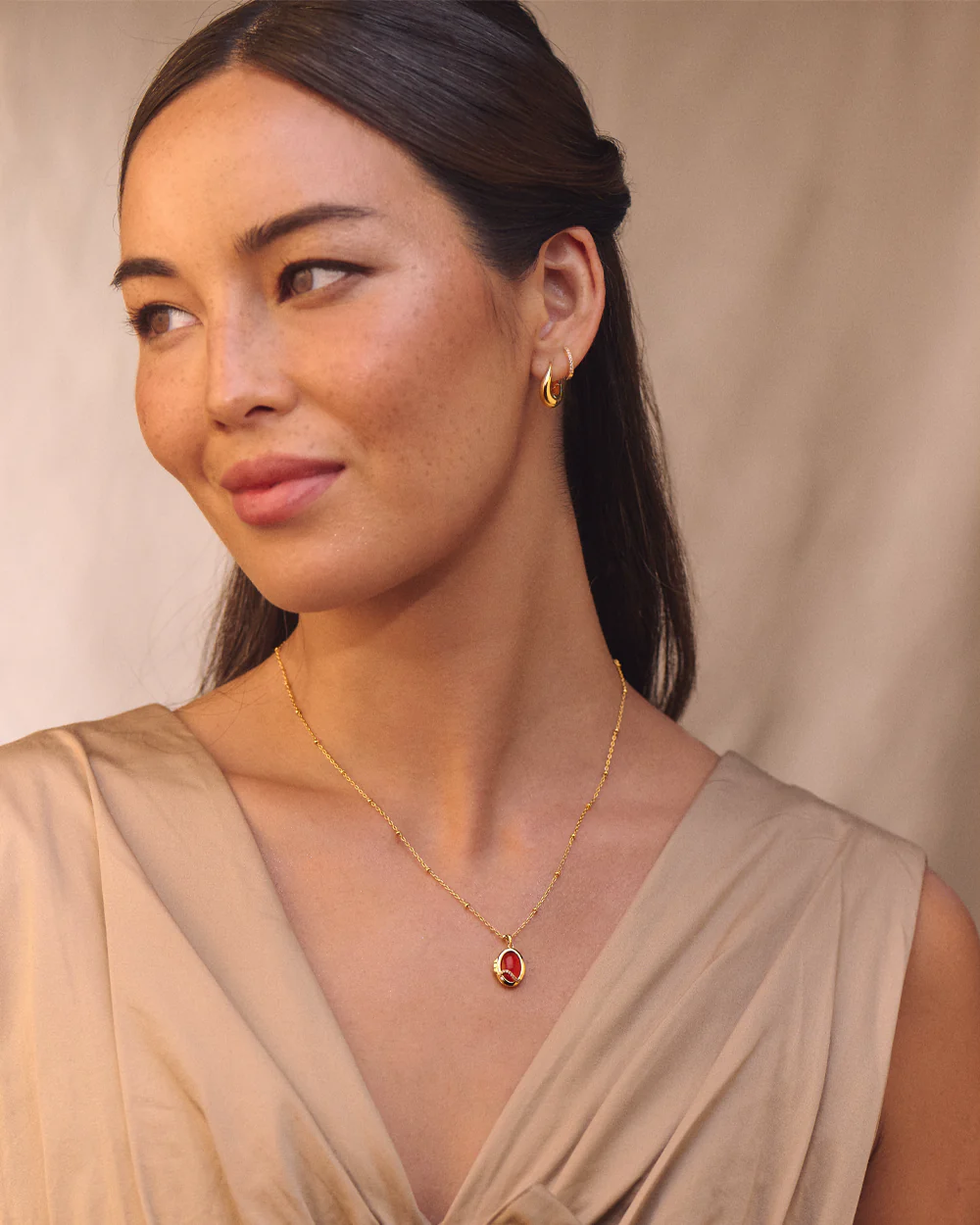 Celeste Gold Locket Necklace - Image 3