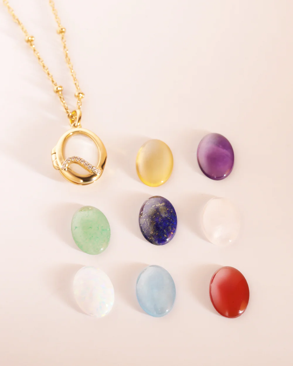 Celeste Gold Locket Necklace - Image 4
