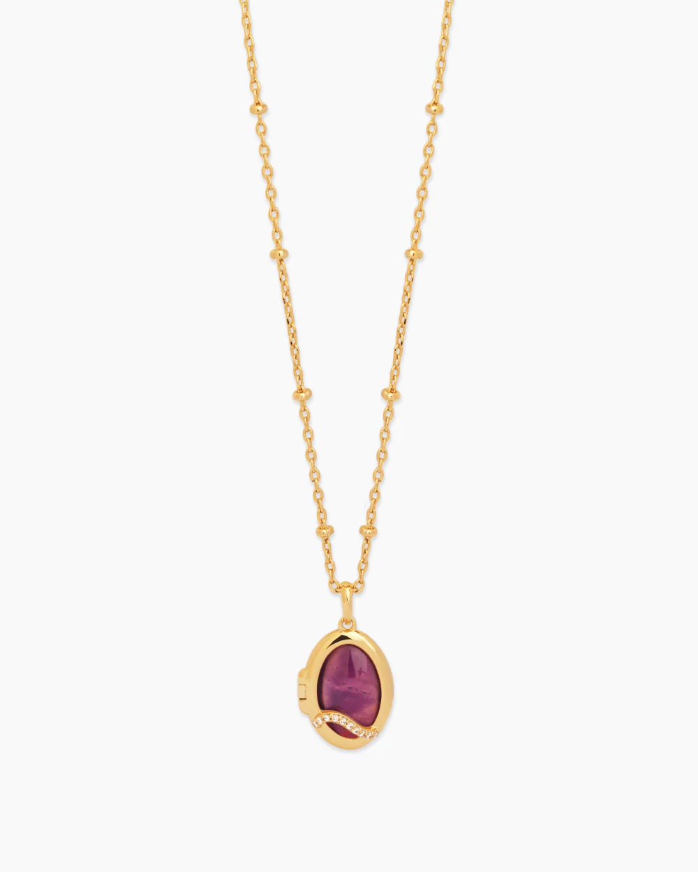 Celeste Gold Locket Necklace - Image 8