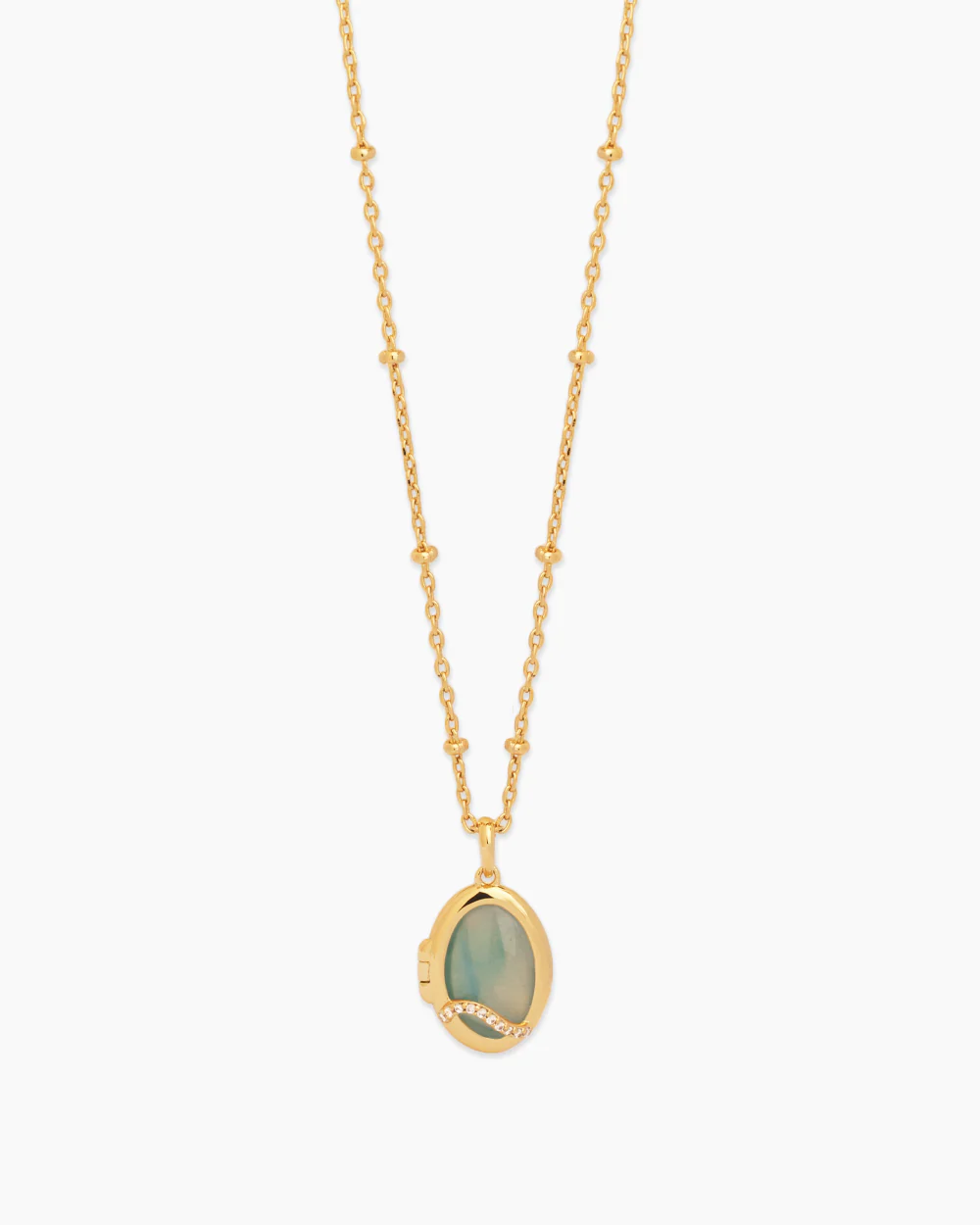 Celeste Gold Locket Necklace - Image 9
