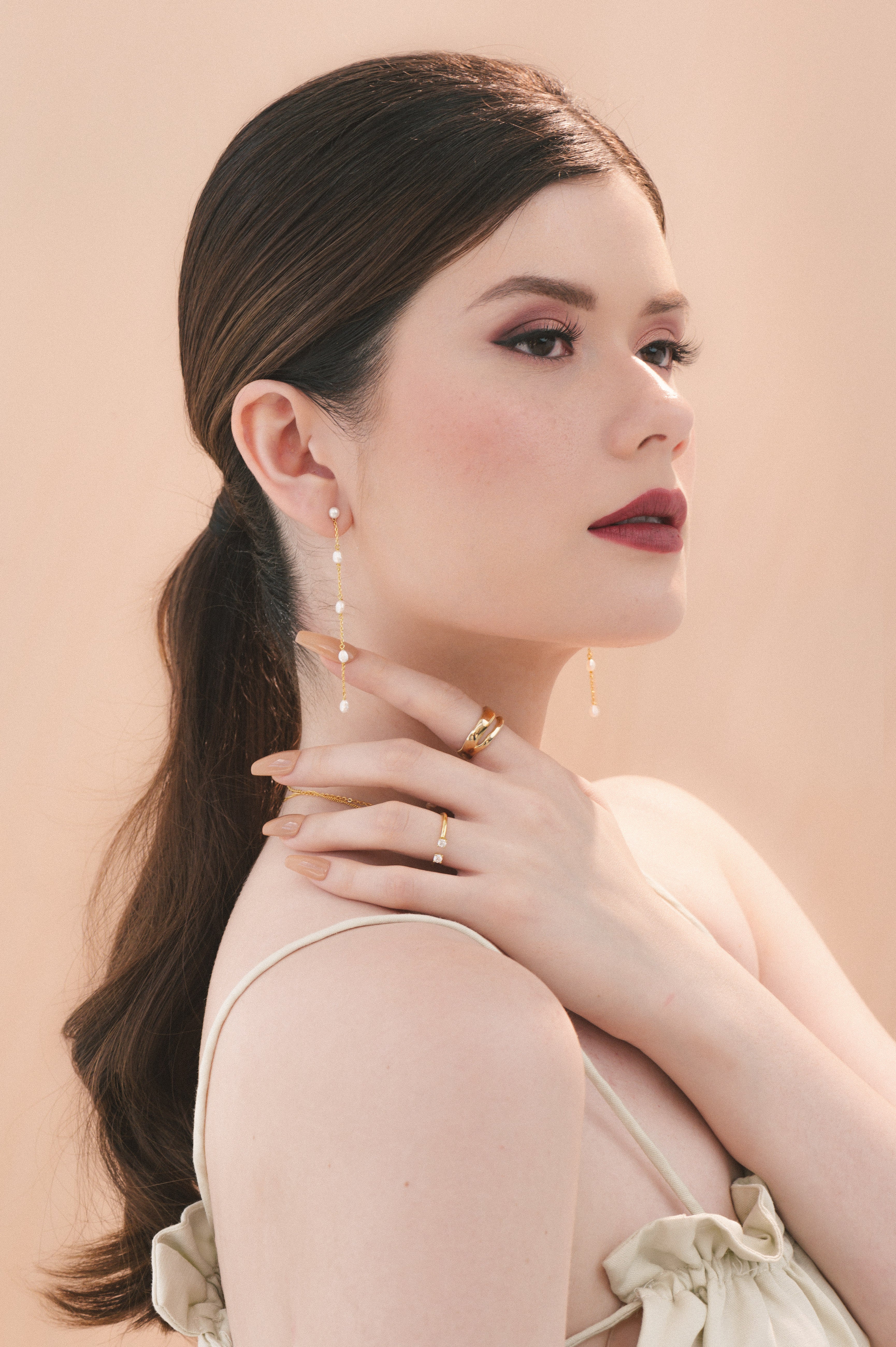 Daniella Gold Dangler Studs - Image 2
