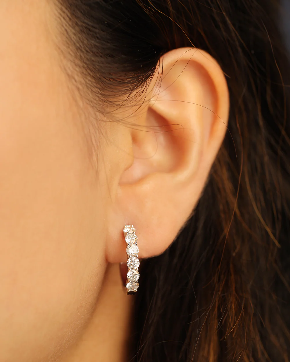 Estella Diamond White Gold Hoops - Image 3