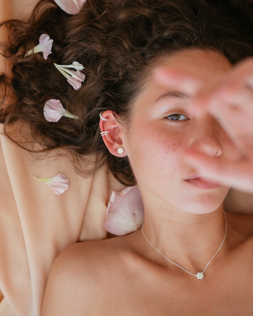 Flora Silver Studs - Image 4