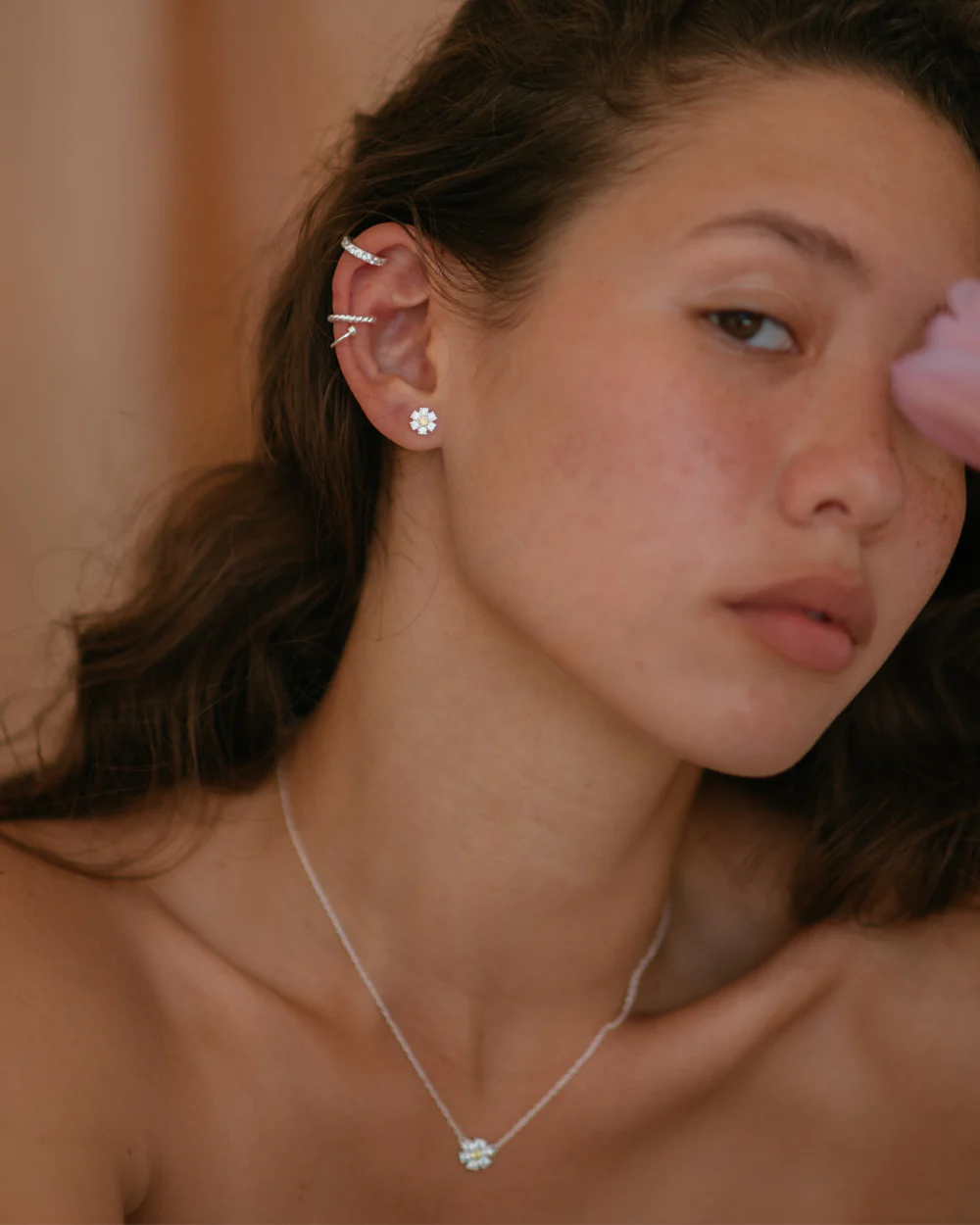 Flora Silver Studs - Image 3