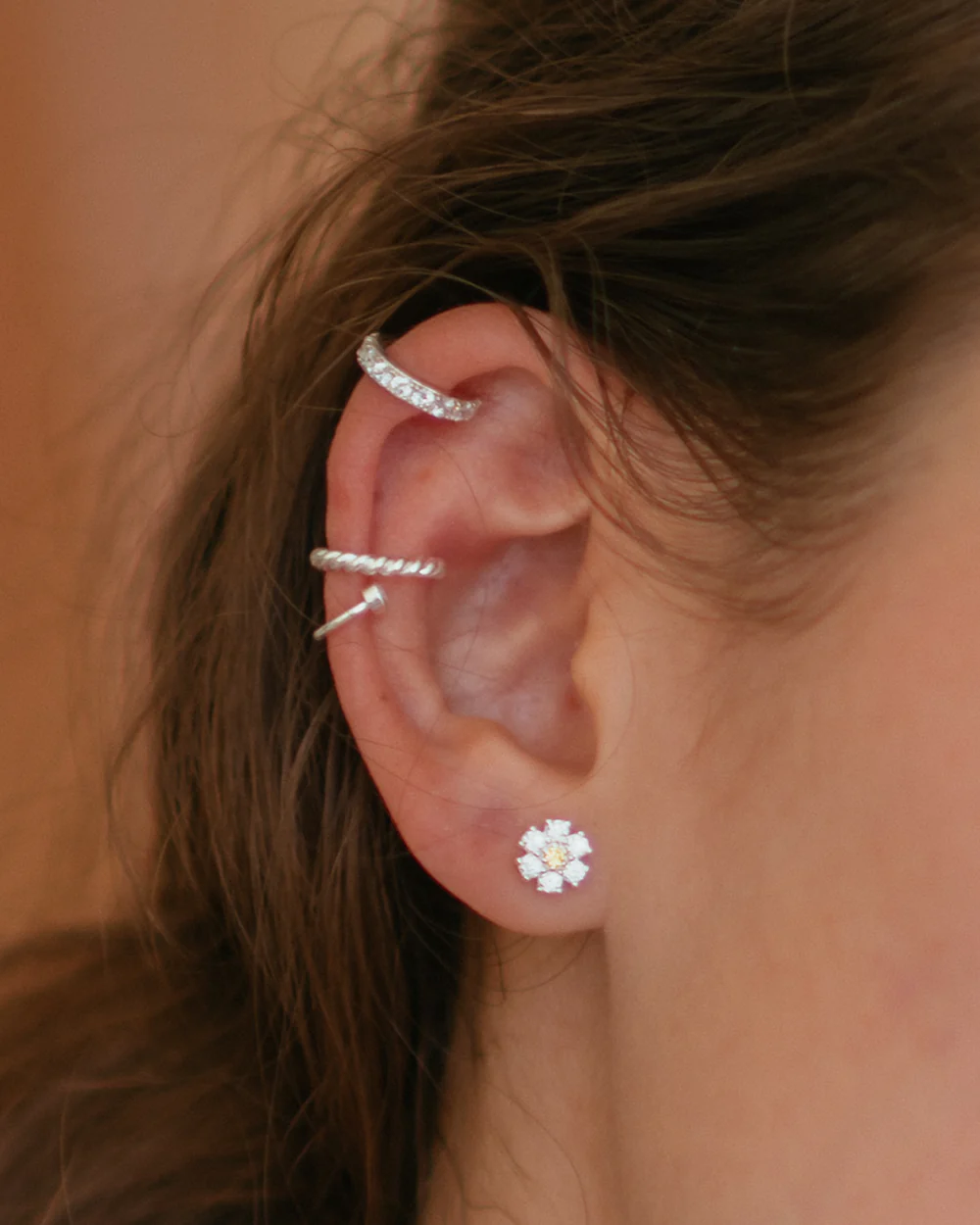 Flora Silver Studs - Image 2