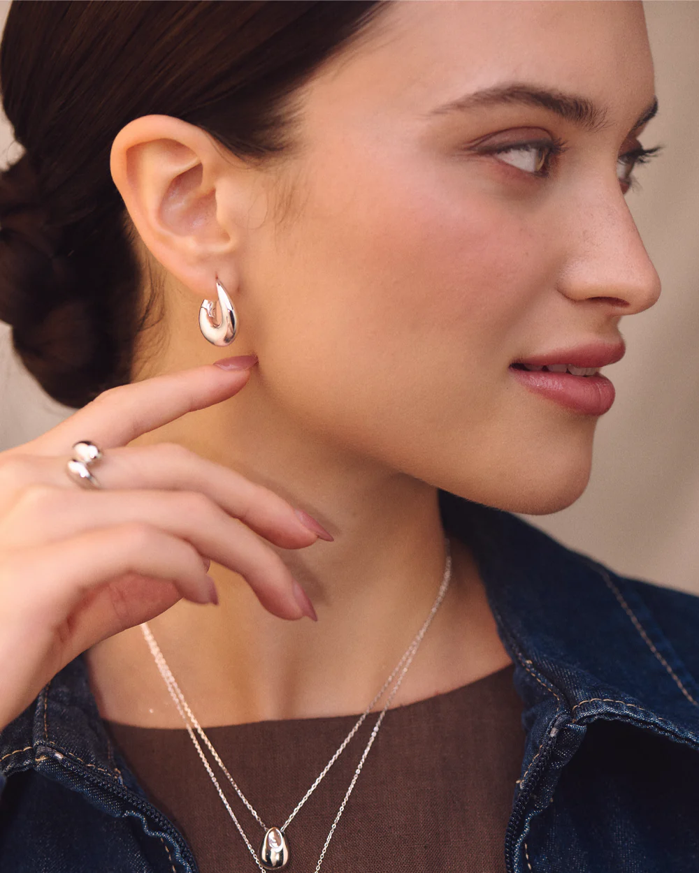 Frida Silver Hoops - Image 3