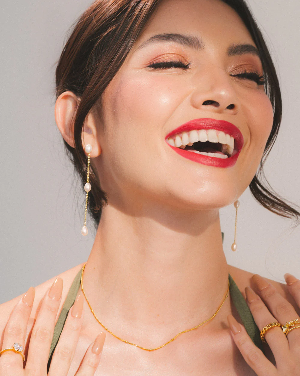 Gabriella Gold Dangler Studs - Image 4