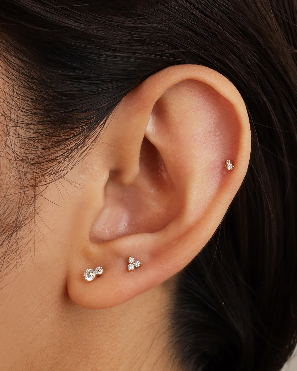 Eli Diamond Gold Flatback Stud - Image 3