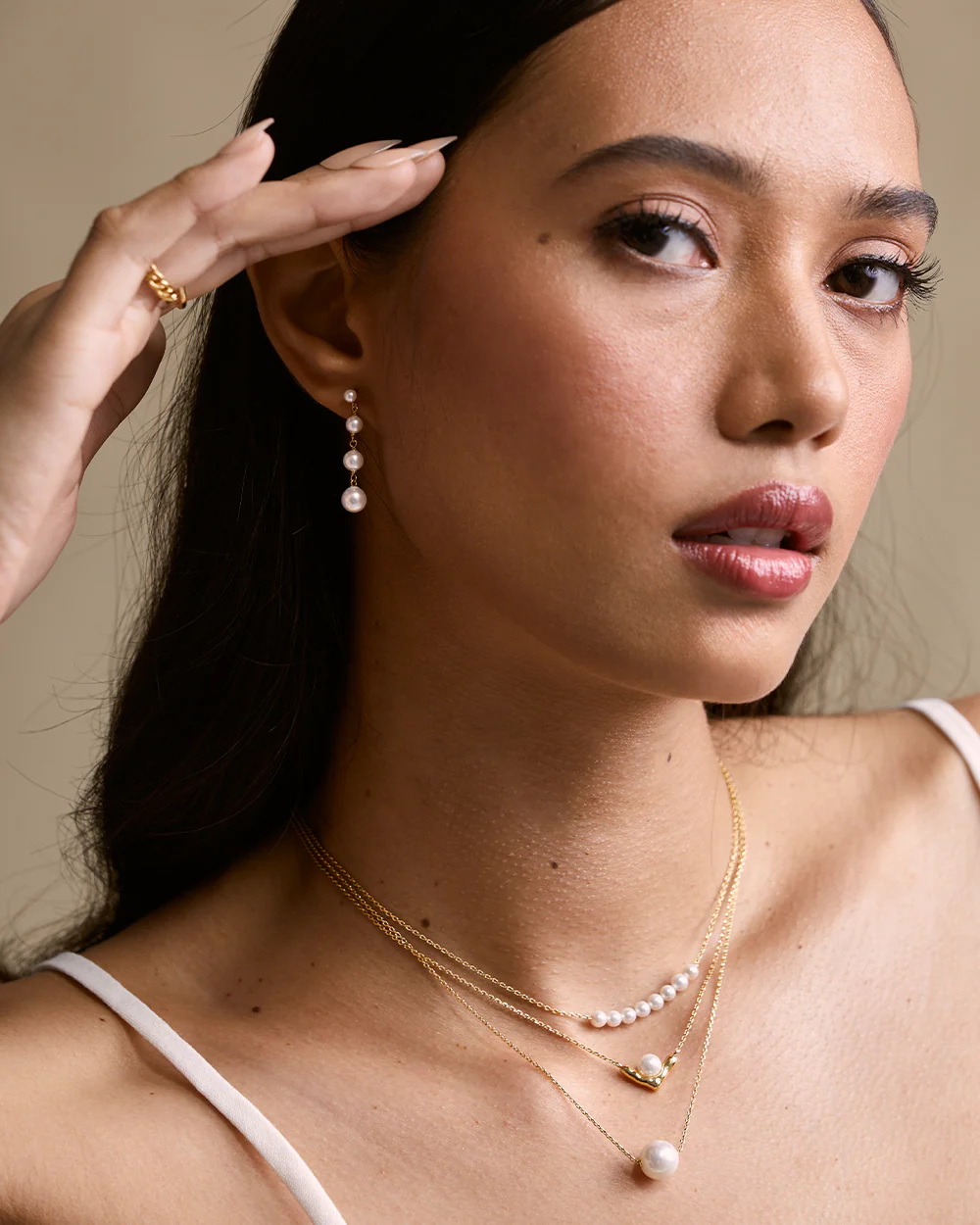 Isabella Gold Drop Studs - Image 3