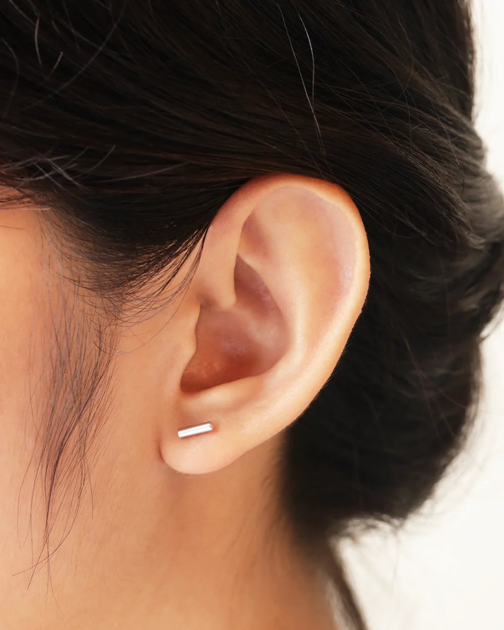 Lex Silver Flatback Stud - Image 3