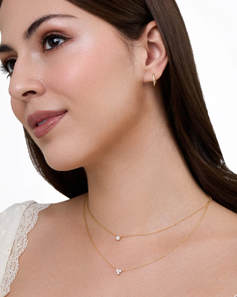 Lina Lab Grown Diamond Gold Huggies - Image 2