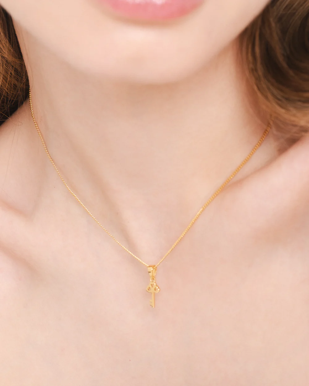 Lock and Key Gold Necklace Set - Image 5