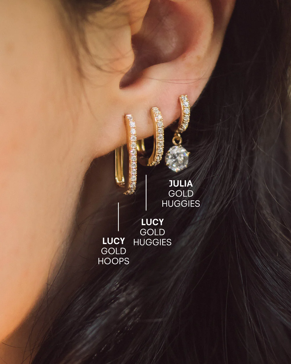 Lucy Gold Huggies - Image 3