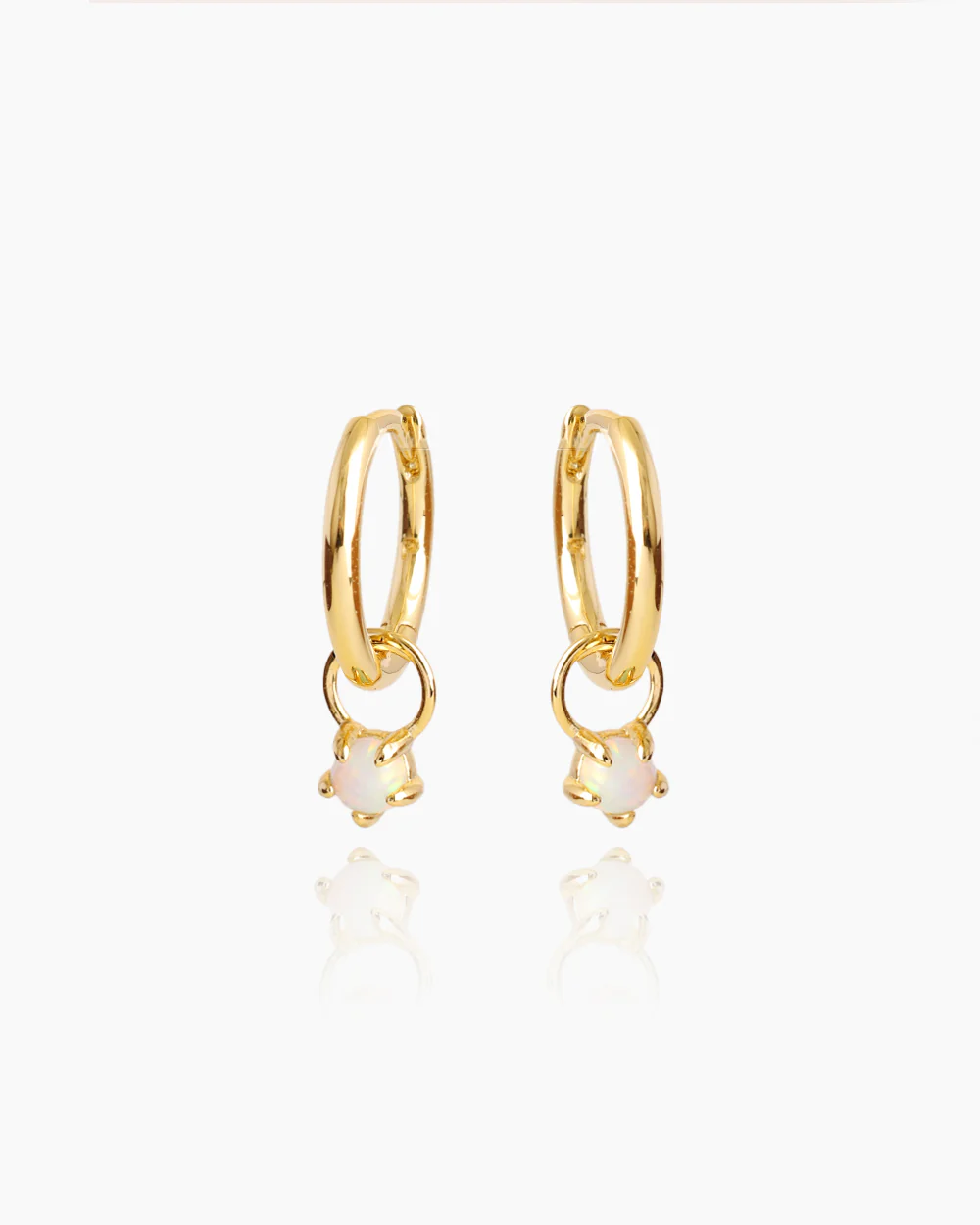 May Opal Gold Huggies