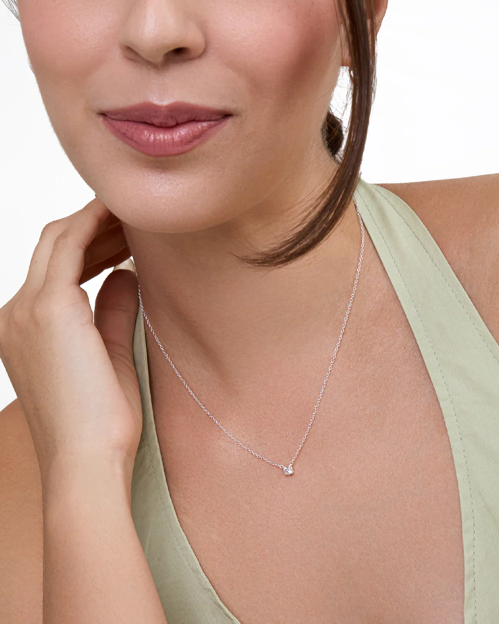 Nia Lab Grown Diamond Silver Necklace - Image 3