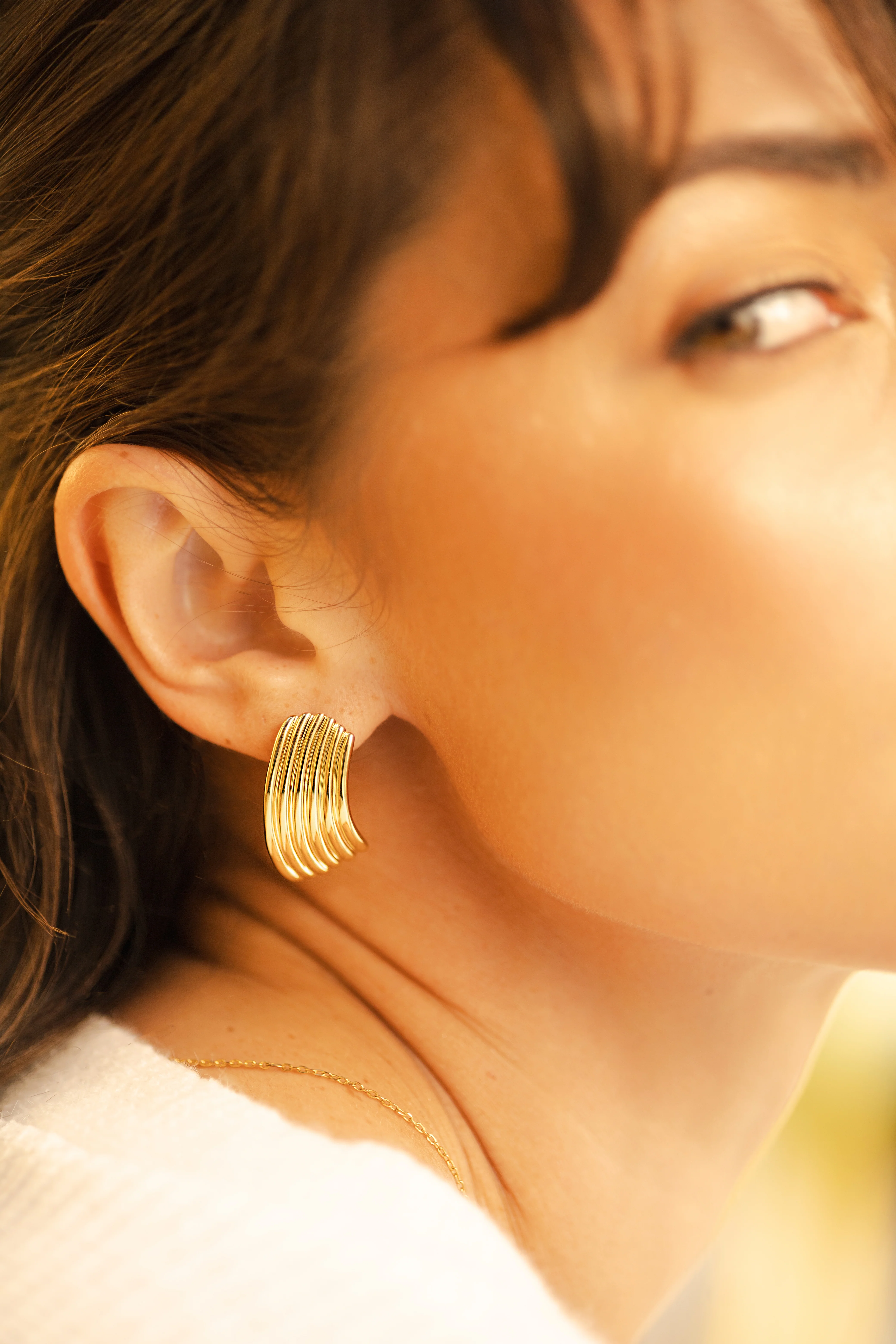 Patricia Gold Studs - Image 2
