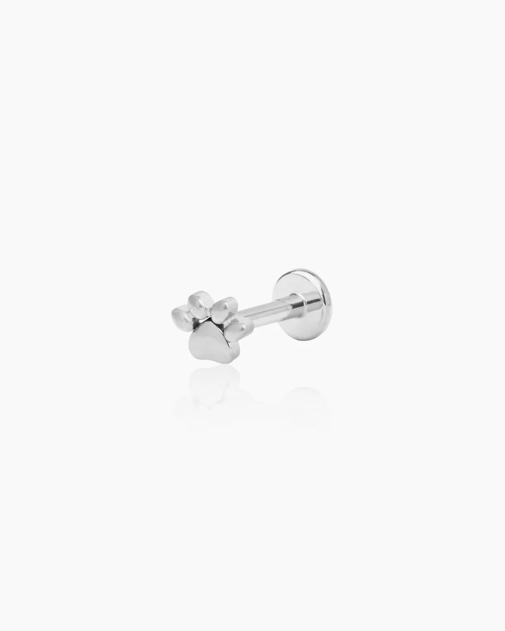 Paw Silver Flatback Stud