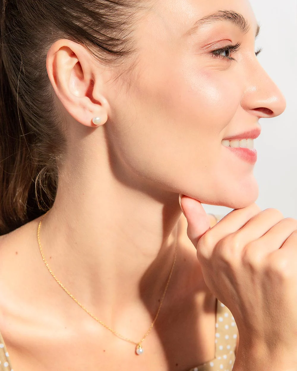 Pearl Gold Studs - Image 4