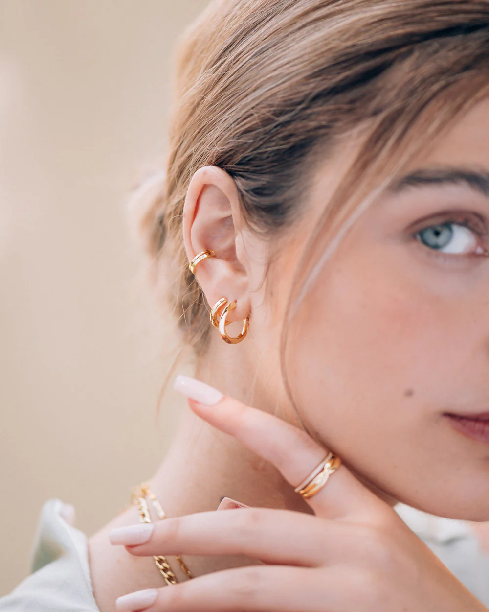 Rachel Gold Hoops - Image 3