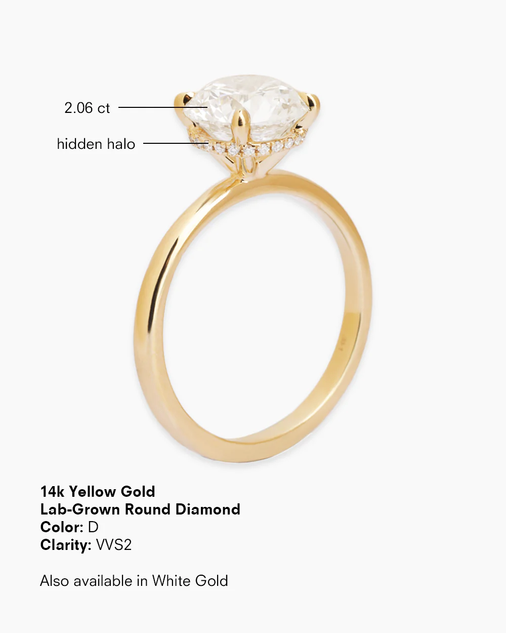 Reina Diamond Yellow Gold Ring - Image 5