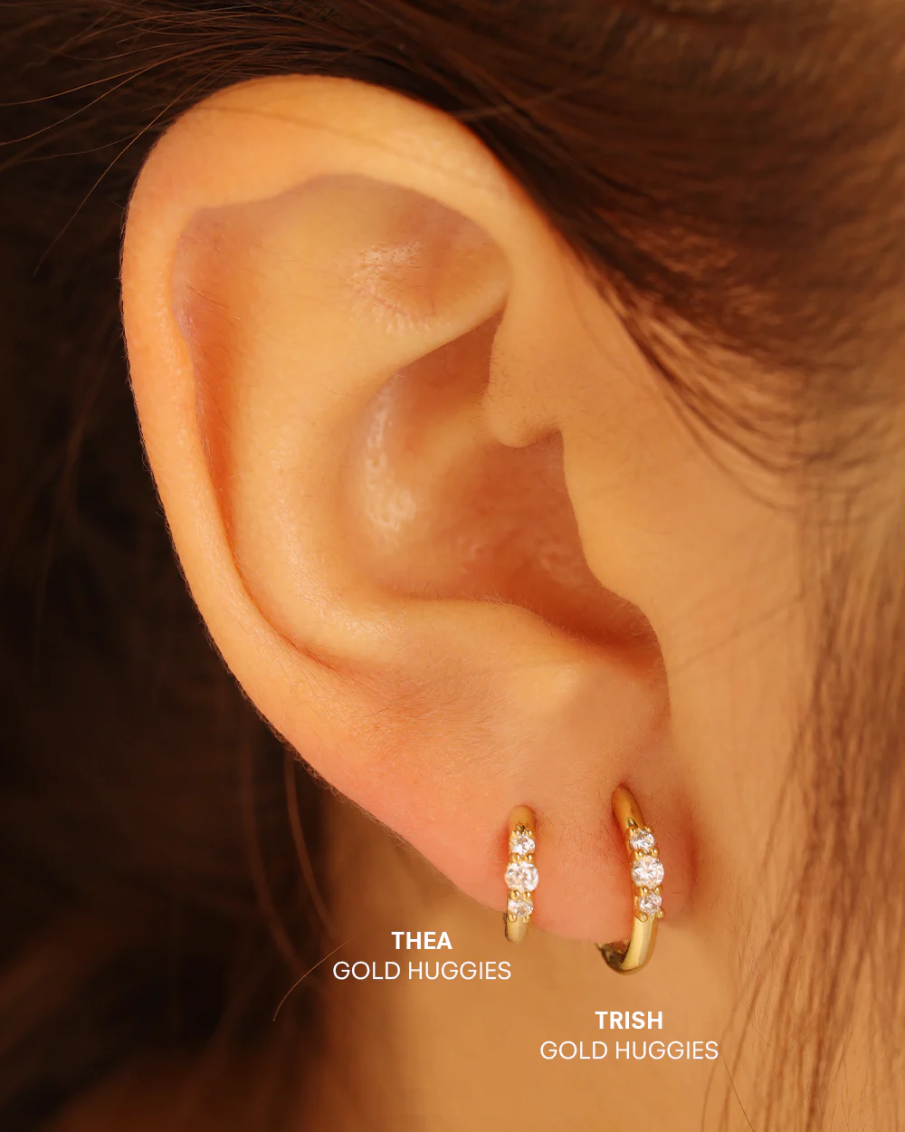 Thea Gold Huggies - Image 3