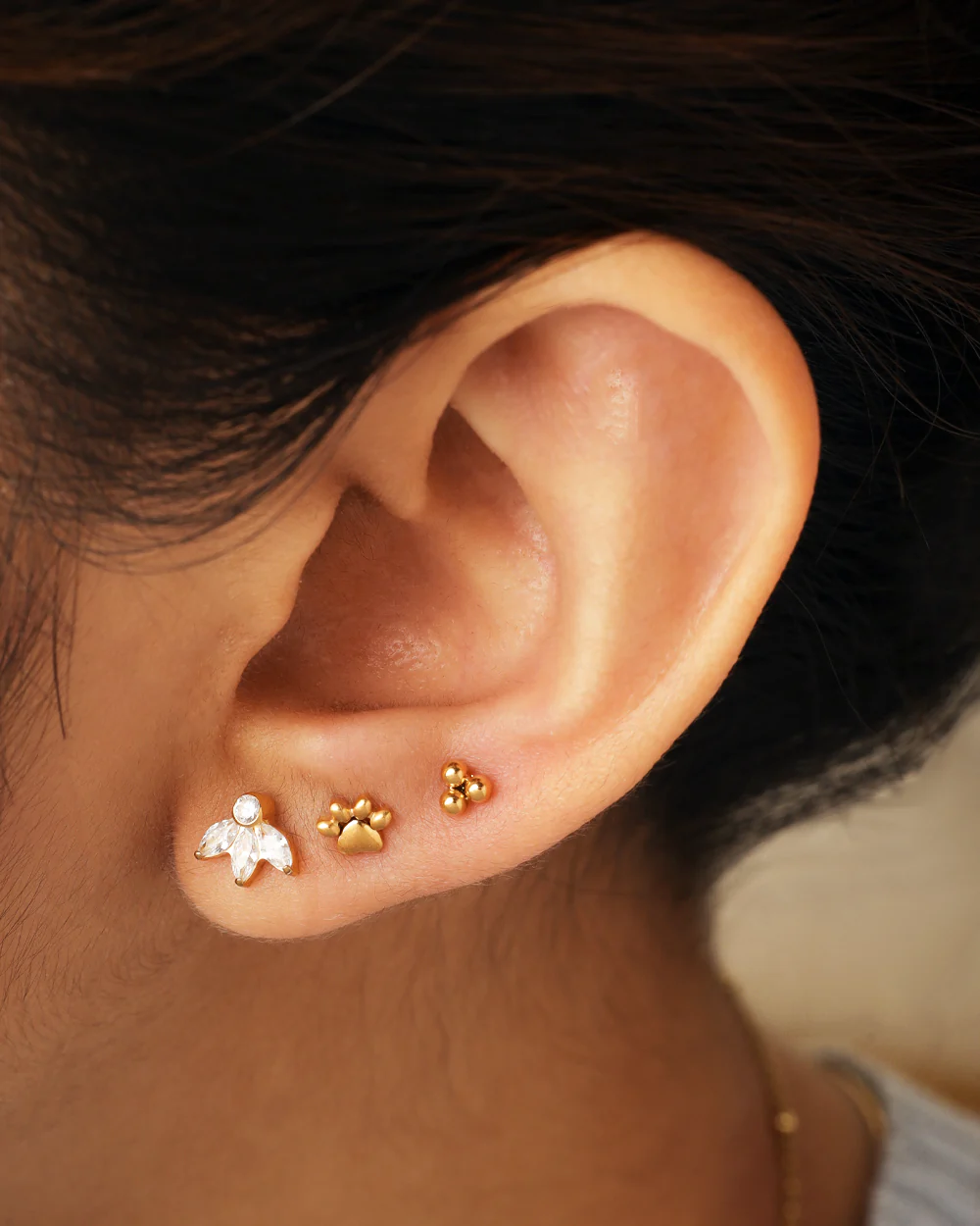 Rue Gold Flatback Stud - Image 2