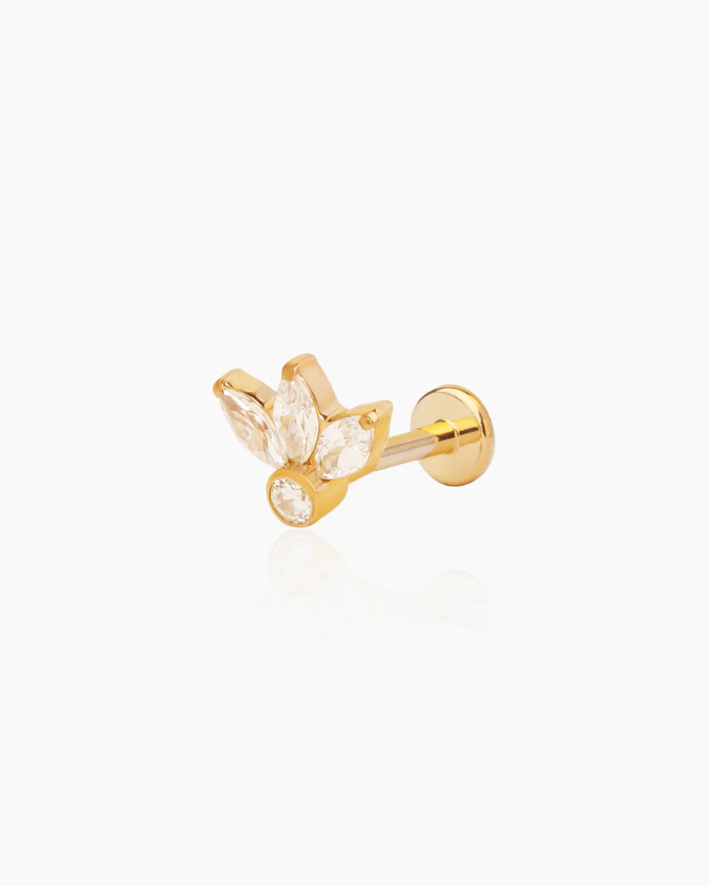 Aly Gold Flatback Stud