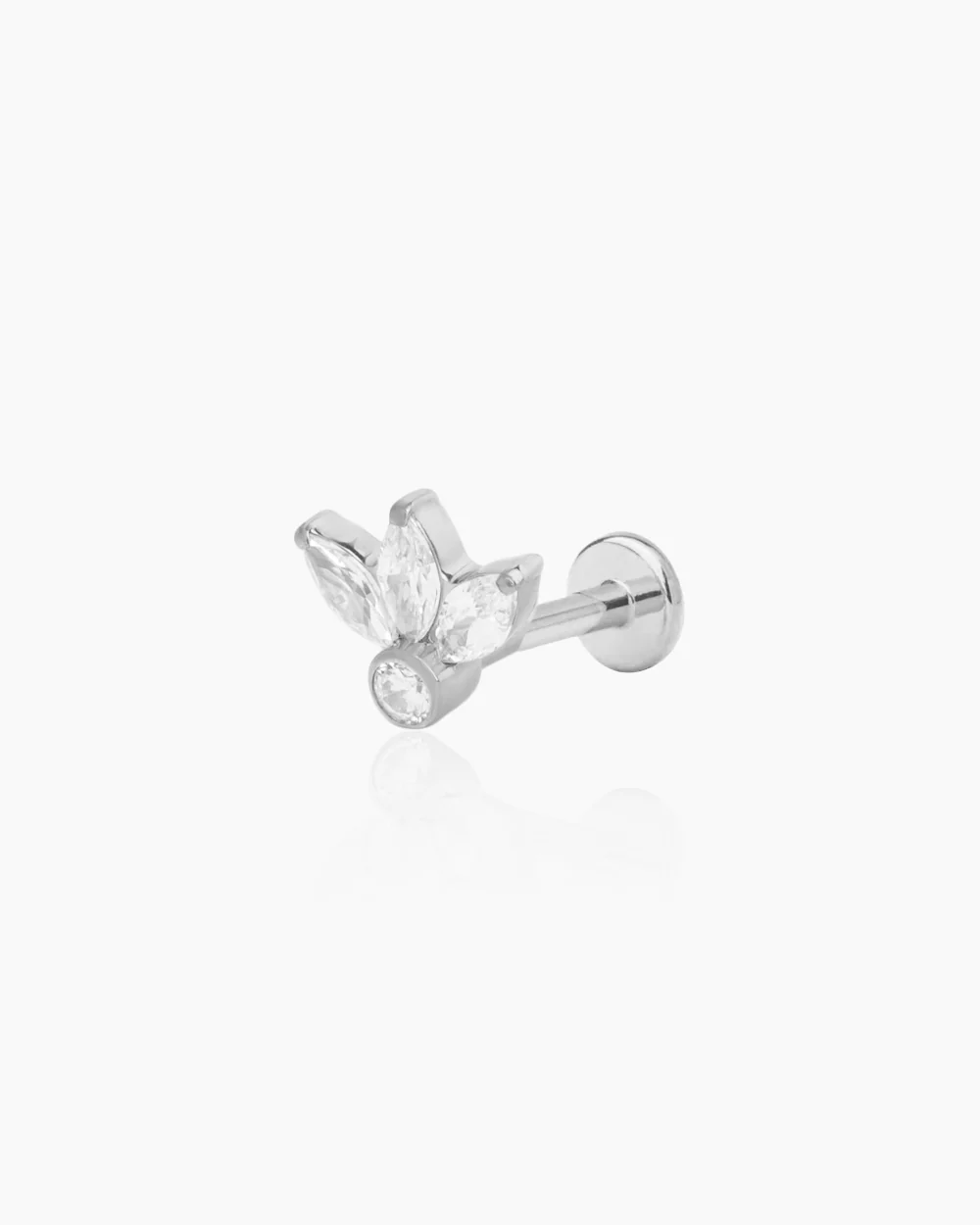 Aly Silver Flatback Stud